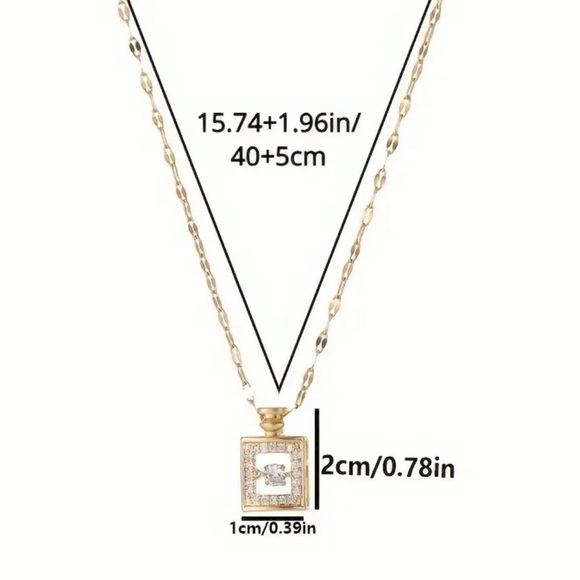 GORGEOUS GOLD PLATED PERFUME BOTTLE PENDANT NECKLACE - Picture 5 of 9